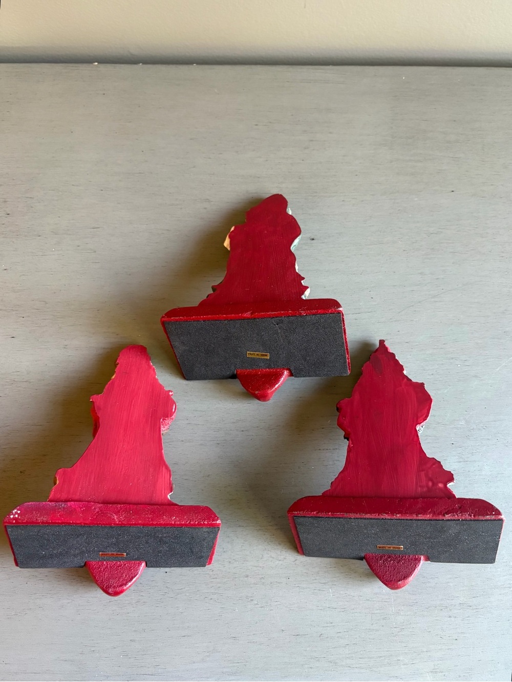 VTG 90s Cedar Creek Collection Stocking Hanger Set Santa Cast Iron Kirkland's - Picture 10 of 10